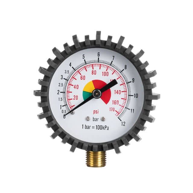 Манометр к пистолету для подкачки 1/4", 63 мм, с резиновым покрытием INTERTOOL PT-0502