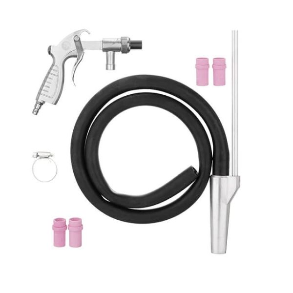 Пистолет пескоструйный со шлангом, пневматический, форсунки: металлическая - 6 мм; керамические: 4,5, 5, 6, 7 мм INTERTOOL PT-0708