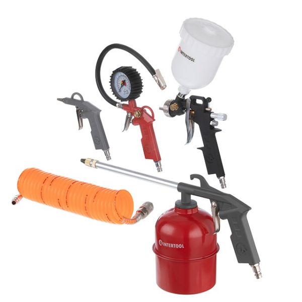 Набор покрасочный пневматический 5 ед. INTERTOOL PT-1501 Набор покрасочный пневматический 5 ед. INTERTOOL PT-1501