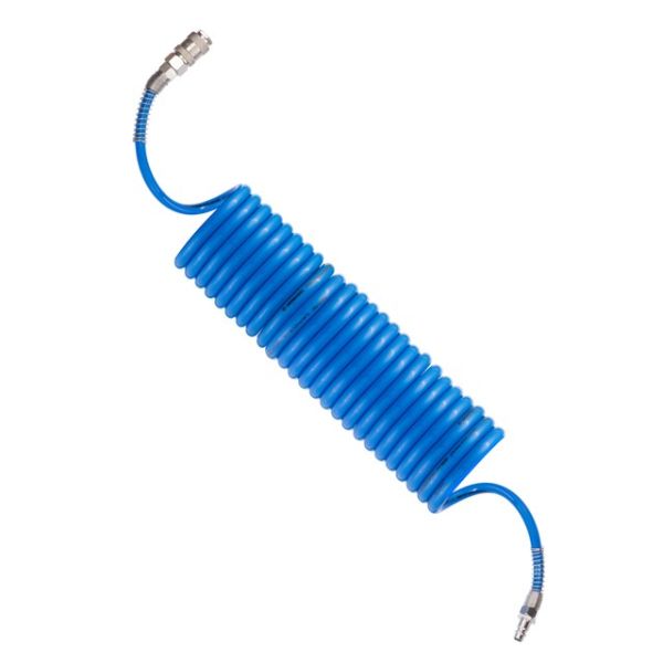 Шланг спиральный полиуретановый с быстроразъемными соединениями 5 м, 6,5*10 мм INTERTOOL PT-1710