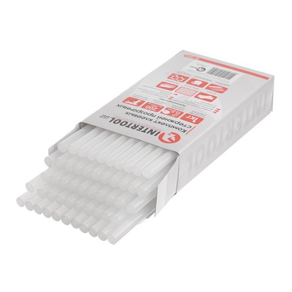 Комплект клеевых стержней прозрачных 11.2мм*200мм, 1кг, картонная упаковка INTERTOOL RT-1015 Комплект клеевых стержней прозрачных 11.2мм*200мм, 1кг, картонная упаковка INTERTOOL RT-1015