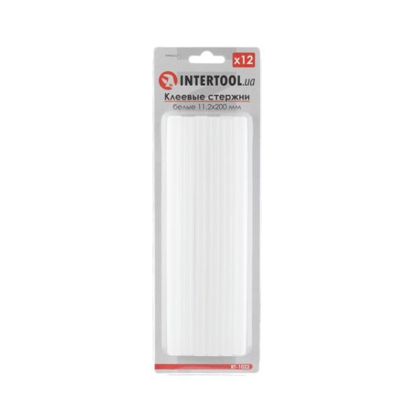 Комплект белых клеевых стержней 11,2 мм*200 мм, 12 ед. INTERTOOL RT-1022 Комплект белых клеевых стержней 11,2 мм*200 мм, 12 ед. INTERTOOL RT-1022
