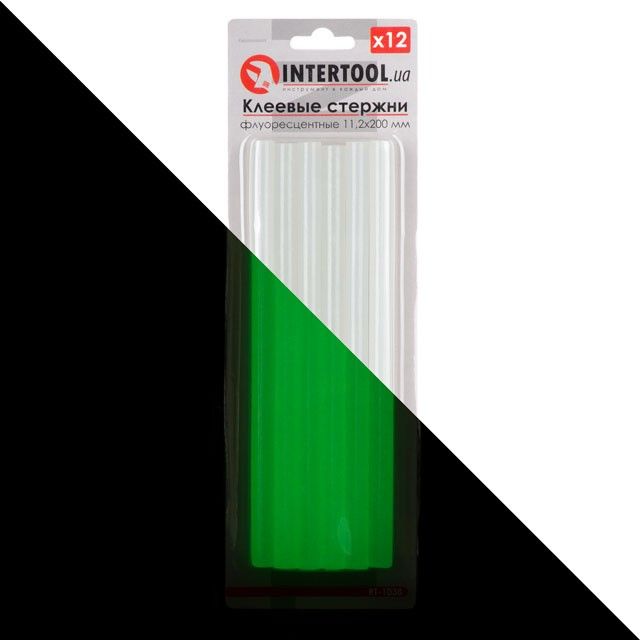 Комплект флуоресцентных клеевых стержней 11.2*200 мм, 12 ед. INTERTOOL RT-1038