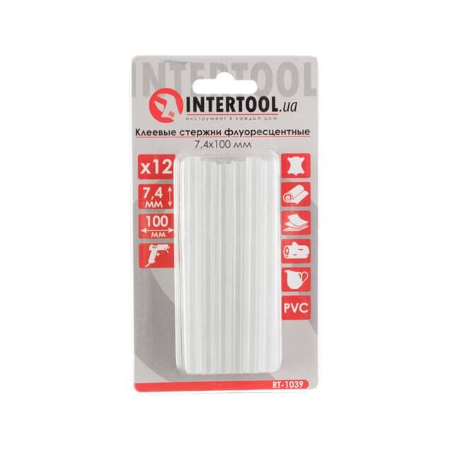 Комплект флуоресцентных клеевых стержней 7.4*100 мм, 12 ед. INTERTOOL RT-1039