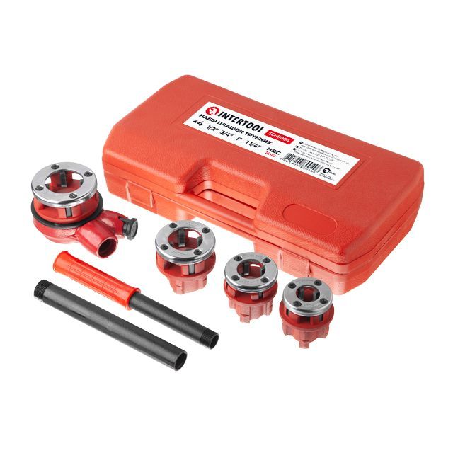 Набір плашок 4 шт для нарізання різьби 1/2"; 3/4"; 1"; 1 1/4" INTERTOOL SD-8004