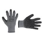 Перчатка трикотажная х/б серая, покрыта черным вспененным латексом, 10" INTERTOOL SP-0115