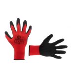 Перчатка трикотажная красная, покрыта черным пористым нитрилом на ладони, 10" INTERTOOL SP-0127