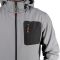 Куртка SOFTSHELL світлосиро-чорна, з капюшоном, тришарова, тканина - стрейч 300 GSM 100D, з водо- і вітрозахистом, розмір S INTERTOOL SP-3121