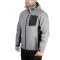 Куртка SOFTSHELL світло сіро-чорна, з капюшоном, тришарова, тканина - стрейч 300 GSM 100D, з водо- та вітрозахистом, розмір XL INTERTOOL SP-3124