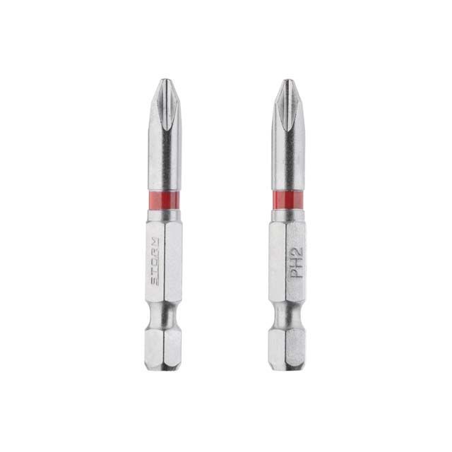 Комплект отверточных насадок, PH2, 1/4"×50 мм, S2, 2 шт., STORM INTERTOOL VT-0212