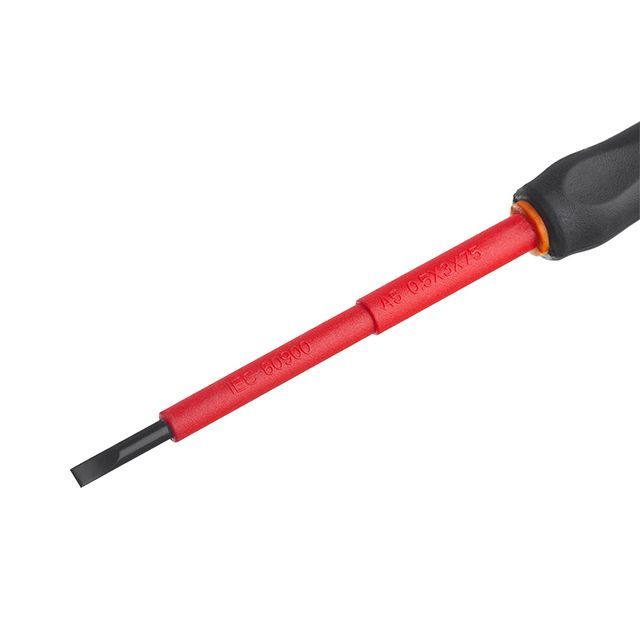 Отвертка изолированная шлицевая 0,5*3 мм, 75 мм, 1000 В INTERTOOL VT-3203