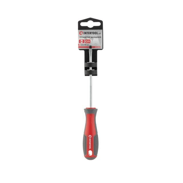 Отвертка шлицевая SL4.0*100 мм, CR-V INTERTOOL VT-3303