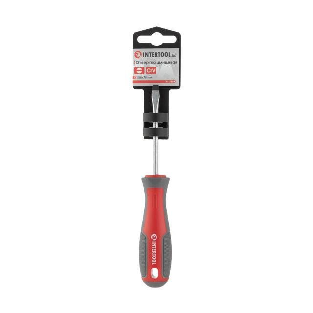 Отвертка шлицевая SL5.0*75 мм, CR-V INTERTOOL VT-3304