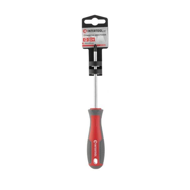 Отвертка крестовая PH1*100 мм, CR-V INTERTOOL VT-3316