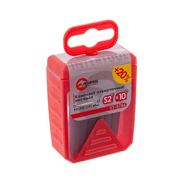 Комплект отверточных насадок PZ1/PZ2*60 мм, 10 ед. INTERTOOL VT-5786