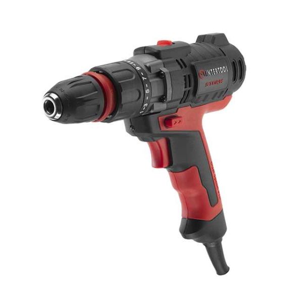 Дрель-шуруповерт электрическая 420 Вт, 0-500/0-1800 об/мин, 0.8-10 мм, макс. 20 Nм, съемный патрон INTERTOOL WT-0110 Дрель-шуруповерт электрическая 420 Вт, 0-500/0-1800 об/мин, 0.8-10 мм, макс. 20 Nм, съемный патрон INTERTOOL WT-0110