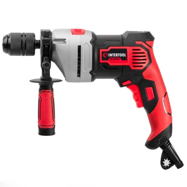 Дрель ударная 900Вт, 0-2800об/мин,1.5-13мм, метал. корпус редуктора, быстрозажимной патрон INTERTOOL WT-0119 Дрель ударная 900Вт, 0-2800об/мин,1.5-13мм, метал. корпус редуктора, быстрозажимной патрон INTERTOOL WT-0119