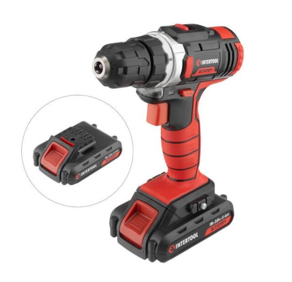 Дрель-шуруповерт аккумуляторная Li-Ion 18 В, 25 Nm, 0-400/0-1500 об/мин, 2*2.0 Ач INTERTOOL WT-0314 Дрель-шуруповерт аккумуляторная Li-Ion 18 В, 25 Nm, 0-400/0-1500 об/мин, 2*2.0 Ач INTERTOOL WT-0314