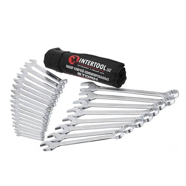 Набор ключей комбинированных 25шт., 6-32мм, Cr-V, чехол, DIN3113, STORM INTERTOOL XT-1000