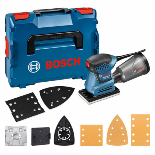 Вібраційна шліфувальна машина Bosch Professional GSS 160-1 A Multi, з набором шліфувальних пластин і аркушів, у кейсі Вібраційна шліфувальна машина Bosch Professional GSS 160-1 A Multi, з набором шліфувальних пластин і аркушів, у кейсі