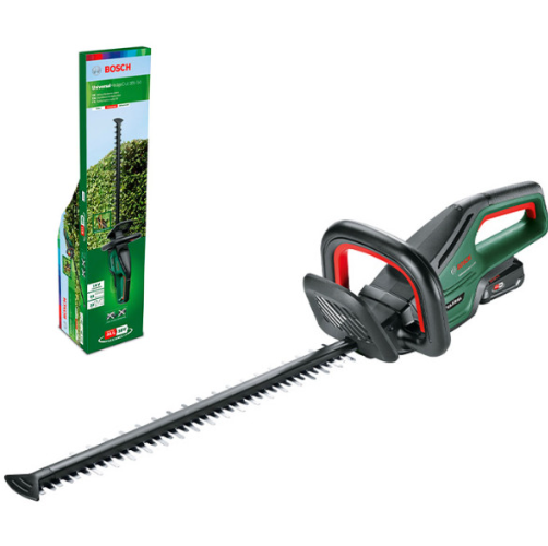 Акумуляторний кущоріз Bosch Universal Hedge Cut 18V-50, 1 акб 18V 2.5 Ah та з/п AL 1830 CV Акумуляторний кущоріз Bosch Universal Hedge Cut 18V-50, 1 акб 18V 2.5 Ah та з/п AL 1830 CV