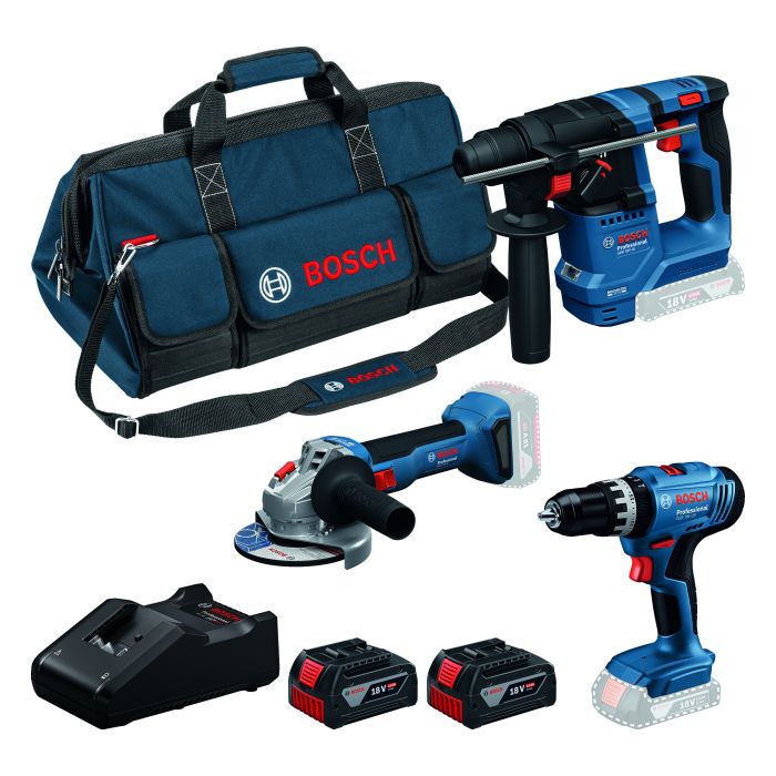 Комбінований комплект Bosch 18V GSB+GBH+GWS+2x Professional (0615A500AG)
