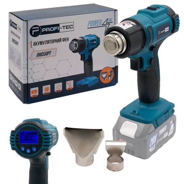 Акумуляторний фен PROFI-TEC DHG550PT_1 POWERLine (LCD-дисплей, без акумулятора та зарядного пристрою) Акумуляторний фен PROFI-TEC DHG550PT_1 POWERLine (LCD-дисплей, без акумулятора та зарядного пристрою)