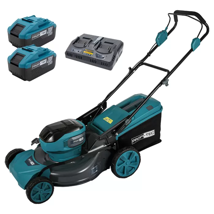 Аккумуляторная газонокосилка PROFI-TEC EcoCut 51 Pro (2×PT2080EP (8.0 Ач), зарядное устройство)