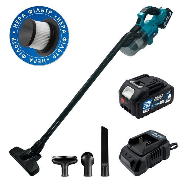 Акумуляторний пилосос PROFI-TEC PHV200BL POWERLine (2×PT2040MP (4.0 Аг), зарядний пристрій)