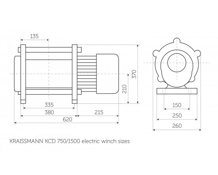 Лебідка електрична KRAISSMANN KCD 750/1500 (750/1500 кг, висота 50 м, 380 В)
