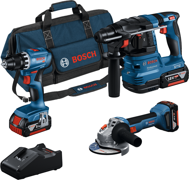Набір Bosch GSR 18V-45, GWS 18V-8, GBH 18V-22 Professional (0615A5007L)