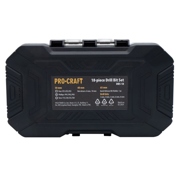 Набір свердл та біт Procraft DBS18