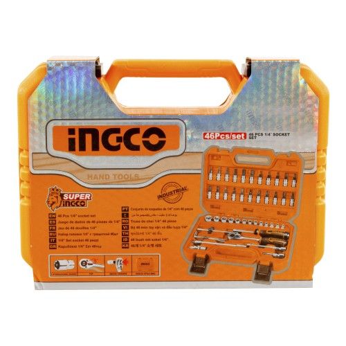 Набір торцевих головок із тріскачкою 1/4" 46 предметів INGCO INDUSTRIAL