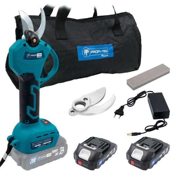 Акумуляторний секатор PROFI-TEC PES20BL POWERLine (2×PT2020MP (2.0 Аг), зарядний пристрій) Акумуляторний секатор PROFI-TEC PES20BL POWERLine (2×PT2020MP (2.0 Аг), зарядний пристрій)