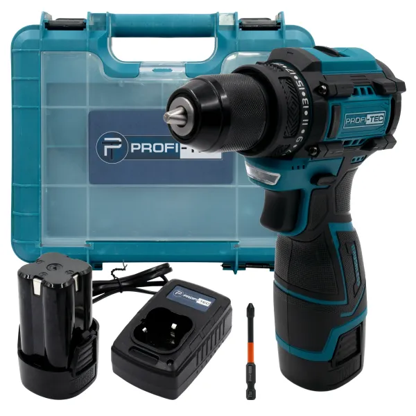 Акумуляторний шуруповерт PROFI-TEC PCD35168BL (2×PT1620 (2.0 Аг), зарядний пристрій)