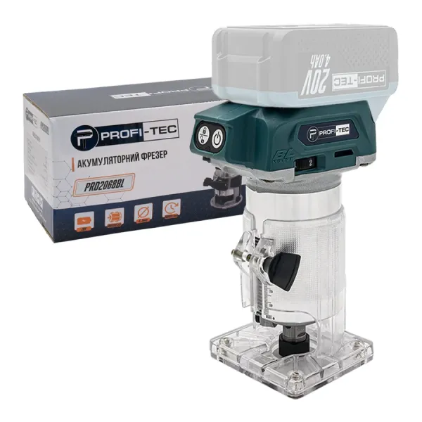 Акумуляторний фрезер PROFI-TEC PRD2068BL POWERLine (без акумулятора та зарядного пристрою)