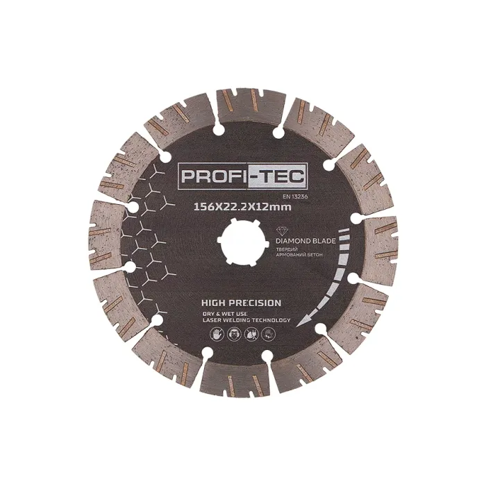 Алмазний диск PROFI-TEC High-precision для штроборіза PWC156 (156×22.2×1.2 мм)