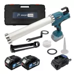 Аккумуляторный пистолет-шприц для герметиков PROFI-TEC PCG20BL POWERLine (2×PT2040MP (4.0 Ач), зарядное устройство)