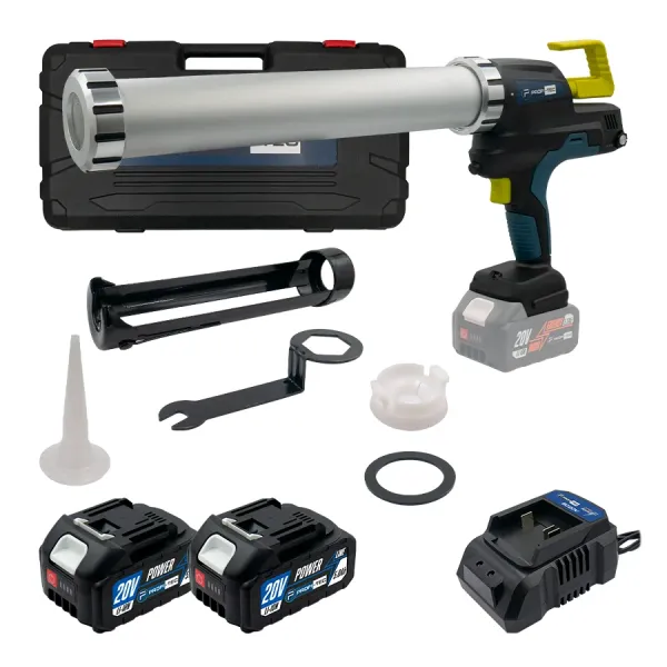 Акумуляторний пістолет-шприц для герметиків PROFI-TEC PCG20BL POWERLine (2×PT2040MP (4.0 Аг), зарядний пристрій)