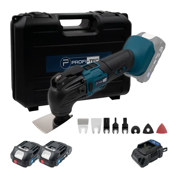 Акумуляторний мультитул (реноватор) PROFI-TEC PCM420BL POWERLine (2×PT2020MP (2.0 Аг), зарядний пристрій) Акумуляторний мультитул (реноватор) PROFI-TEC PCM420BL POWERLine (2×PT2020MP (2.0 Аг), зарядний пристрій)