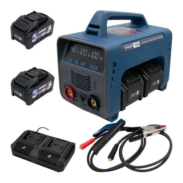 Акумуляторний зварювальний апарат PCWM16040 X-MAX Power (2×PT4080XM (8.0 Aг), зарядний пристрій) Акумуляторний зварювальний апарат PCWM16040 X-MAX Power (2×PT4080XM (8.0 Aг), зарядний пристрій)