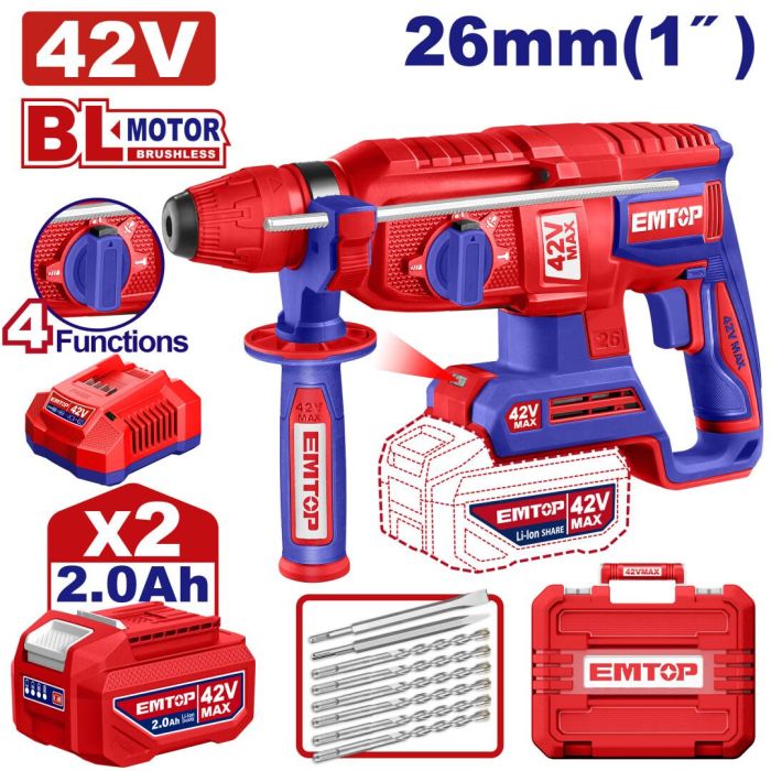 Перфоратор акумуляторний EMTOP ELRH422682