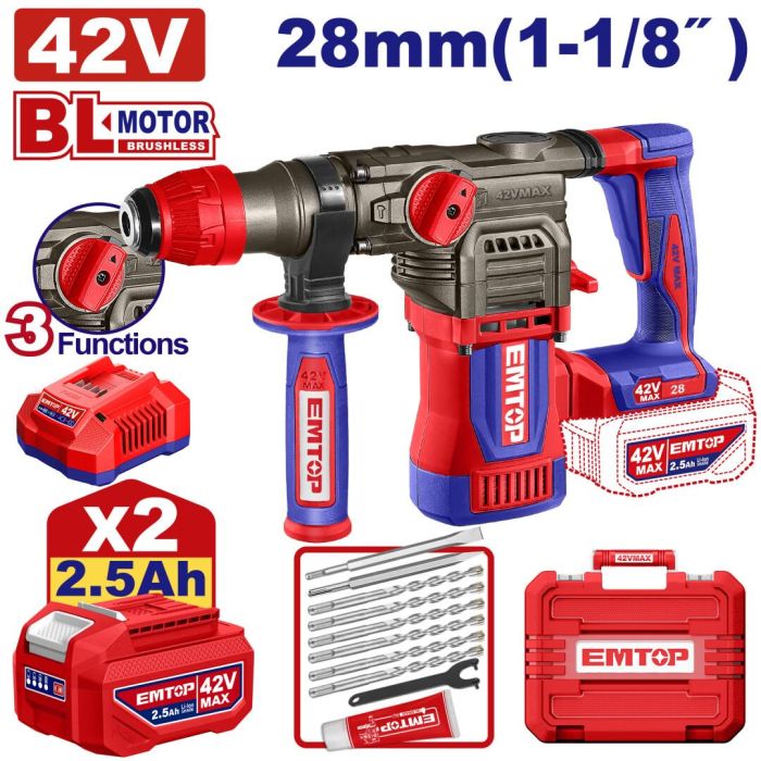 Перфоратор акумуляторний EMTOP ELRH422882