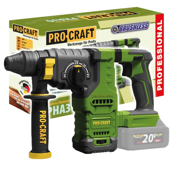 Акумуляторний перфоратор Procraft PHA30 (без АКБ та ЗП) Акумуляторний перфоратор Procraft PHA30 (без АКБ та ЗП)