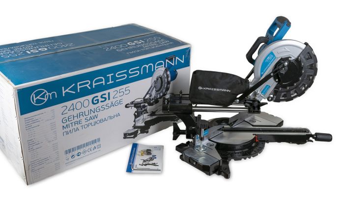 Пила торцювальна KRAISSMANN 2400 GSI 255 (2400 Вт, диск 255 мм, з протяжкою)