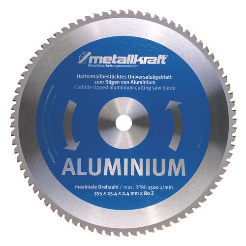 Пильний диск по алюмінію Metallkraft Ø 355 × 2,4 × 25,4 мм