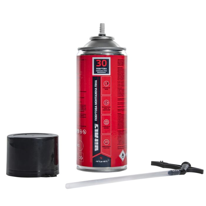 Піна монтажна побутова із трубочкою всесезонна 300 мл Vitals Fix