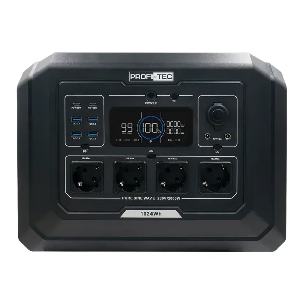 Портативна зарядна станція PROFI-TEC PPS2000 LiFePO₄ (2000 Вт, батарея 1024 Вт⋅год) Портативна зарядна станція PROFI-TEC PPS2000 LiFePO₄ (2000 Вт, батарея 1024 Вт⋅год)