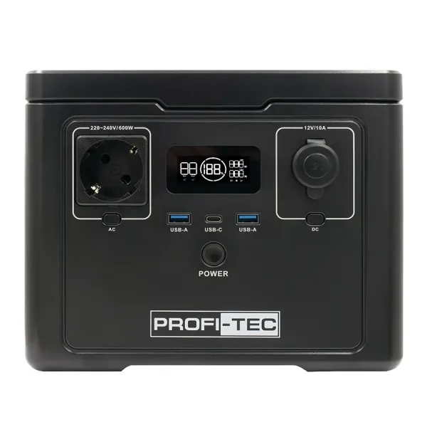 Портативна зарядна станція PROFI-TEC PPS600 LiFePO₄ (600 Вт, батарея 512 Вт⋅год) Портативна зарядна станція PROFI-TEC PPS600 LiFePO₄ (600 Вт, батарея 512 Вт⋅год)