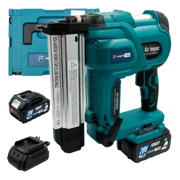 Акумуляторний цвяхозабивач/степлер PROFI-TEC PPT20BL POWERLine (2×PT2040MP (4.0 Аг), зарядний пристрій)